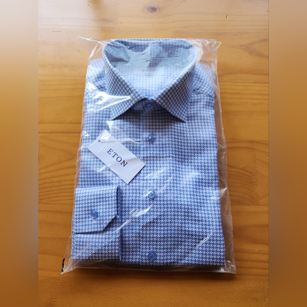 ETON Men's Dress Shirt Size 41 Slim 16 Neck NWT